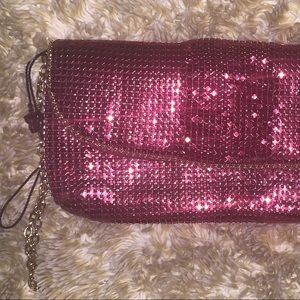 BCBG Seq Pink/Gold Clutch. Free W Purchase $100+